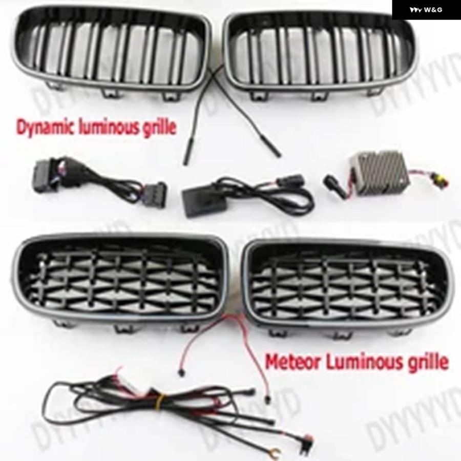 並行輸入品 BMW 3シリーズ F30 F35 2012-2019用 フロント グリル RGB/ホワイトLEDライト スポーティレーシングダブルスラット_11