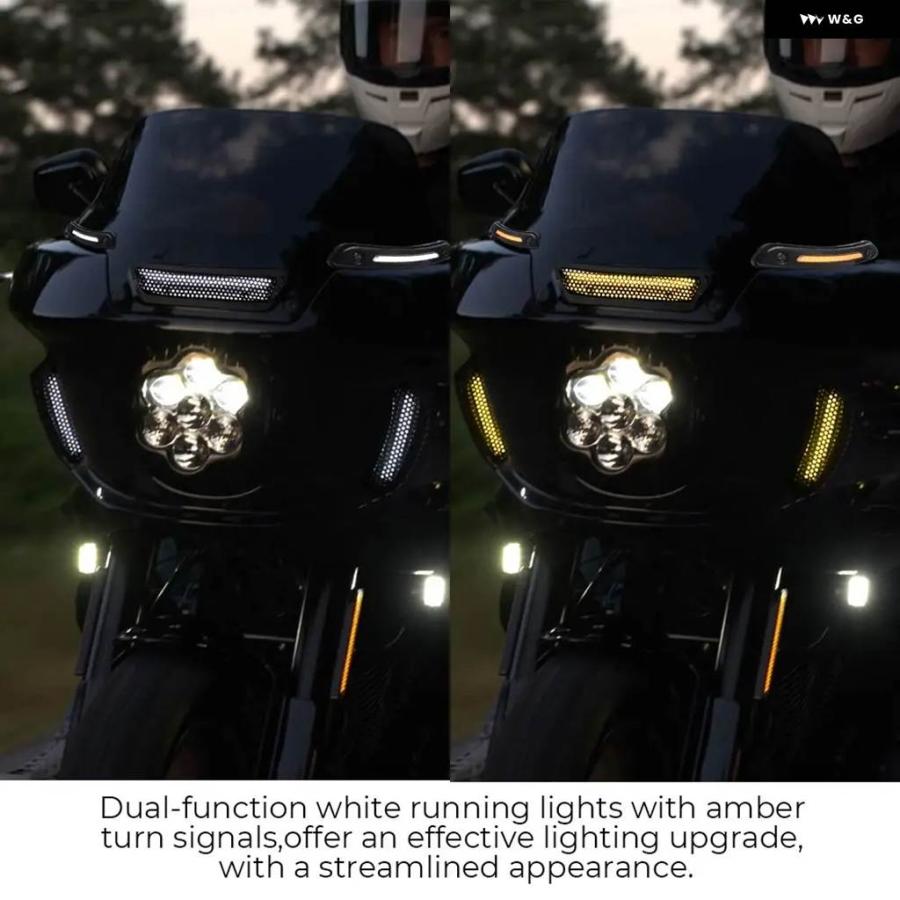 並行輸入品 オートバイ フロント フェアリング ベントインサート LED ウィンカー ハーレー ソフテイル ローライダー ST FXLRSTの画像
