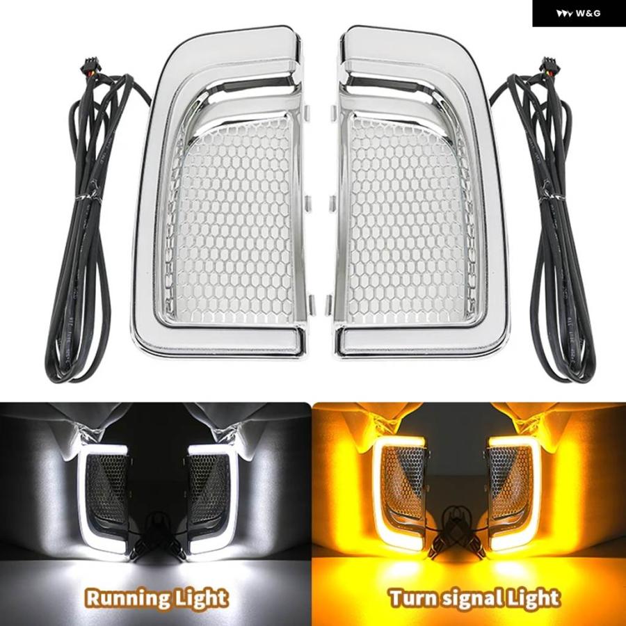並行輸入品 オートバイ LED ウィンカーライトロワー フェアリング インサート ハーレー ツーリングエレクトラグライド ウルトラの画像