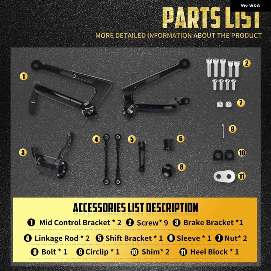 並行輸入品 バイク ミッド コントロール キット シフト ブレーキ ブラケット リンケージ レバー セット ハーレー ツーリング ロ_6