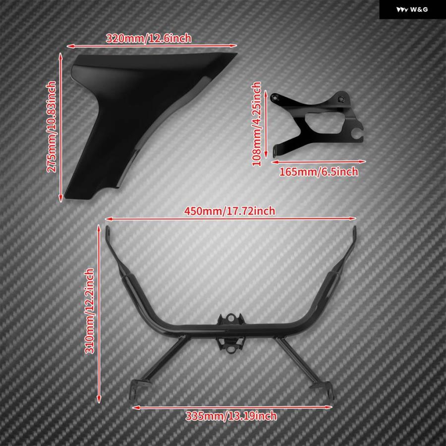 並行輸入品 オートバイ サイド フェアリング スポイラー プロテクター カバー ブラケット キット ハーレー ツーリング CVO ロー_5
