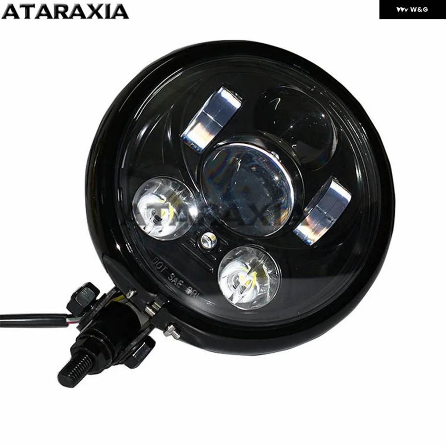 並行輸入品 オートバイ 5.75インチ レンズ LED ヘッドライト ヘッドランプ ボトム マウント ディスタンスライト ホンダ カワサキ_1