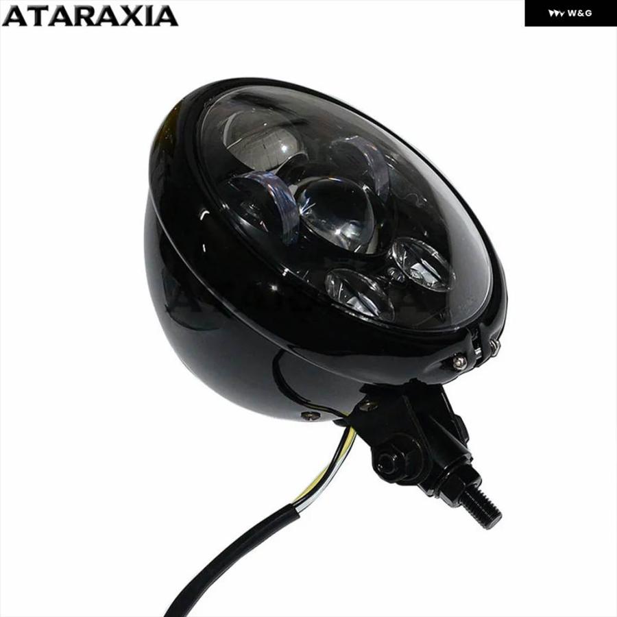 並行輸入品 オートバイ 5.75インチ レンズ LED ヘッドライト ヘッドランプ ボトム マウント ディスタンスライト ホンダ カワサキ_2
