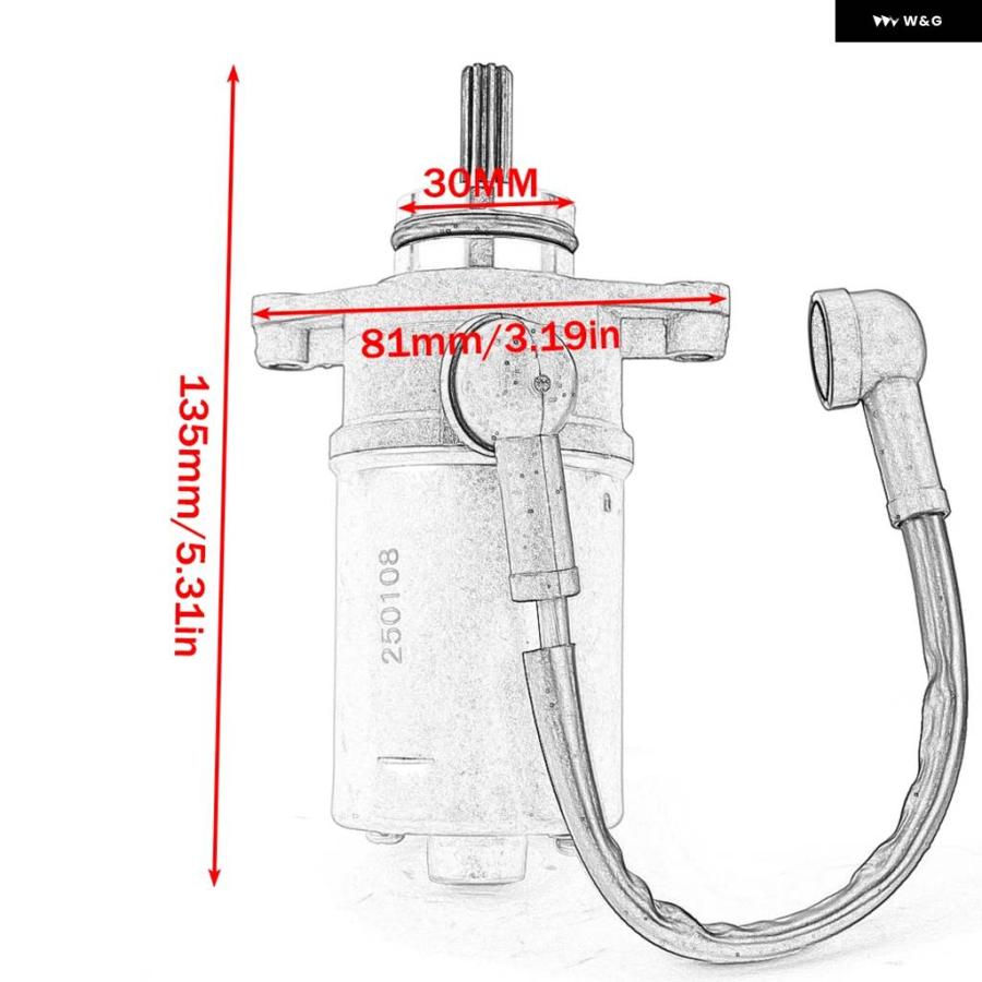 並行輸入品 スターターモーター ヤマハ T50DE T80D T80DE タウンメイト 22J-81800-50 T 50DE 80D 80DE / T 50 80 DEの画像