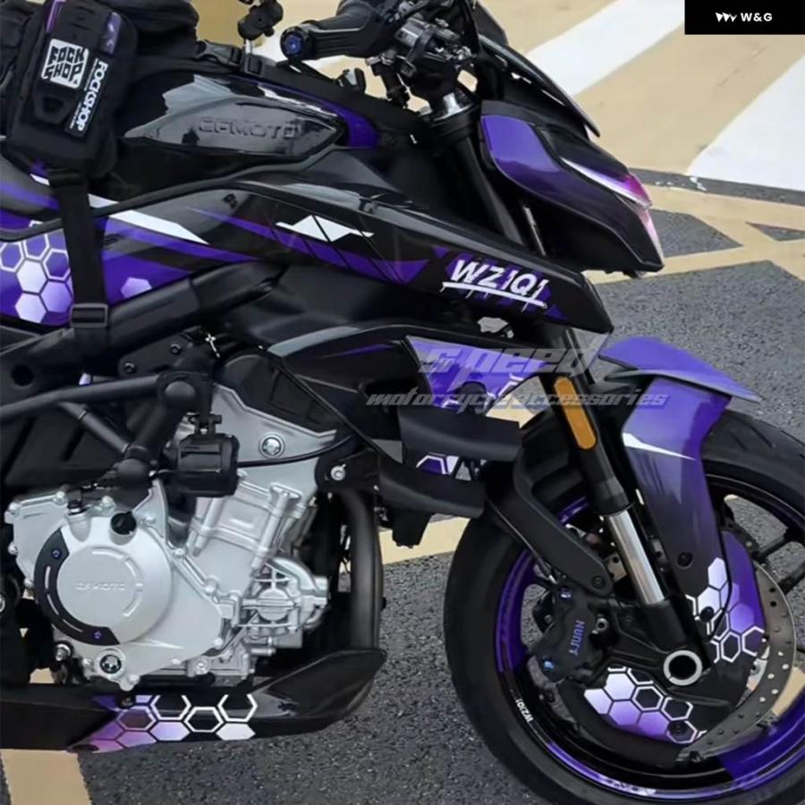 並行輸入品 フェアリング サイド ウィングレット エアロダイナミックウィングキット スポイラー CFMOTO 675 NK 2024-フロントスの画像