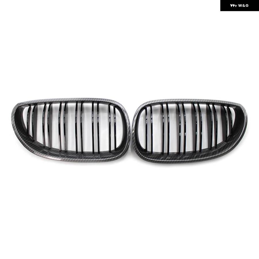 並行輸入品 BMW E60 E61 5シリーズ M5 2004 - 10 カーボン ABS 製 2個 セット フロント バンパー レーシング グリル キドニーの画像
