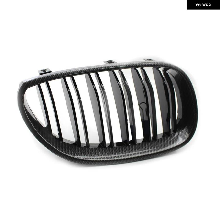 並行輸入品 BMW E60 E61 5シリーズ M5 2004 - 10 カーボン ABS 製 2個 セット フロント バンパー レーシング グリル キドニーの画像