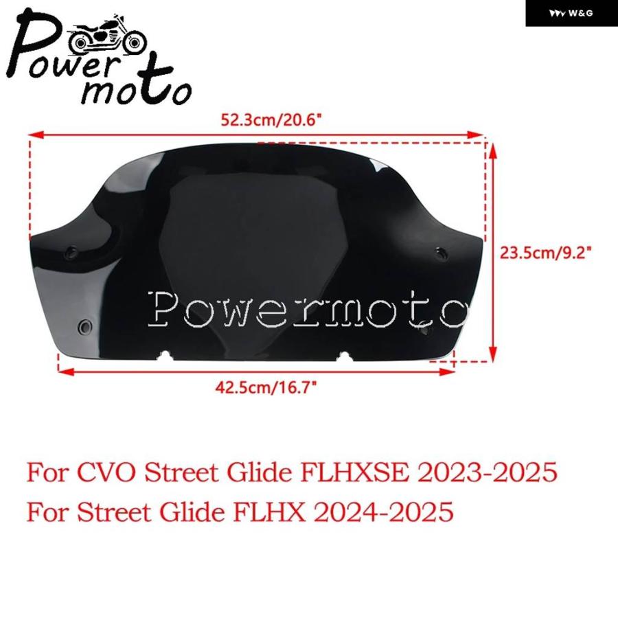 並行輸入品 オートバイ 9インチ ウェーブ ウインドシールド ウインドスクリーン ウインドスプリッター ハーレー ツーリング CVOの画像