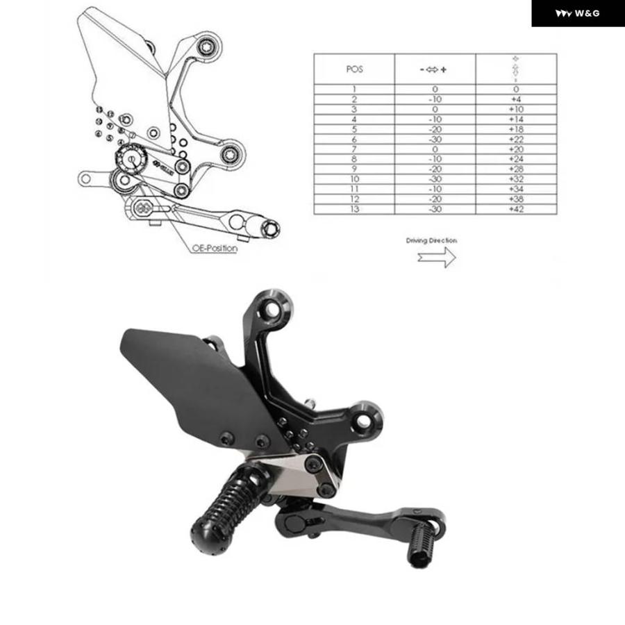 並行輸入品 フットレスト フットペグ ホンダ CB500 ホーネット 2024 F ホーネット 2023 ヒールウィング アジャスター リアセットの画像