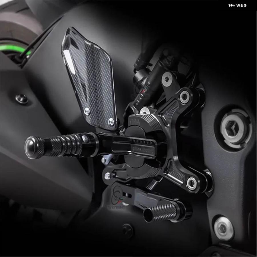 並行輸入品 カワサキ ZX-6R 2019-2025 バイク カーボン レーシング リアセット フットペグ フットレスト リアセット_2