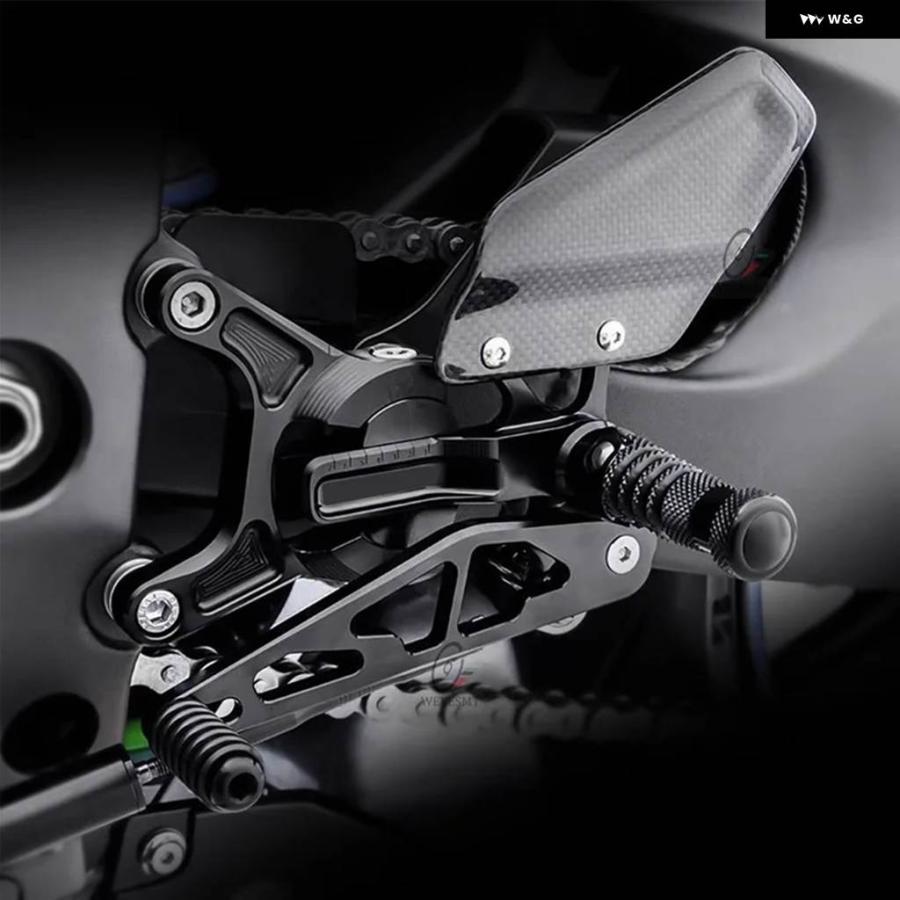 並行輸入品 カワサキ ZX-6R 2019-2025 バイク カーボン レーシング リアセット フットペグ フットレスト リアセット_4