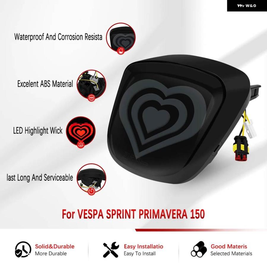 並行輸入品 オートバイ ハートパターンLED テールライト アセンブリ リアランプ VESPA SPRINT PRIMAVERA 150_4