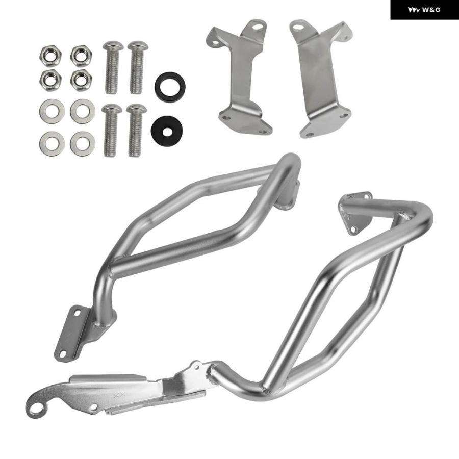 並行輸入品 ロワー エンジン ガード フレーム クラッシュ バー シルバー ホンダ CRF1100L 2020 2021 2022_1
