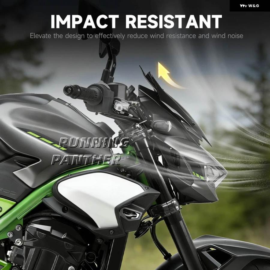 並行輸入品 オートバイ ツーリング用ウインドシールド ディフレクター 大型高 ウインドスクリーン カバー カワサキ Z900 SE 2025の画像