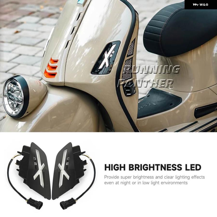 並行輸入品 VESPA GTS300 2023-25 オートバイ アクセサリー ウインカーランプ フロント/リア インジケーター フラッシャー ブリ_5