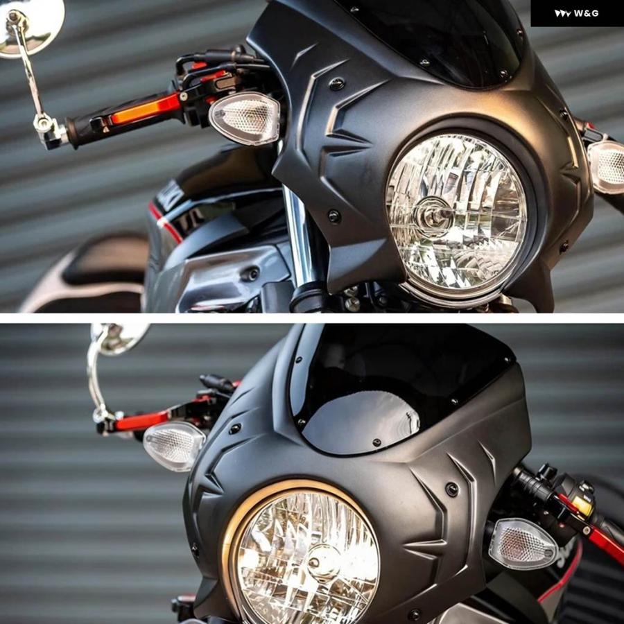 並行輸入品 SV650X 2019 X 2020 X ウインドスクリーン オートバイ フェアリング カウル ヘッドランプ マスク ヘッドライト フロ