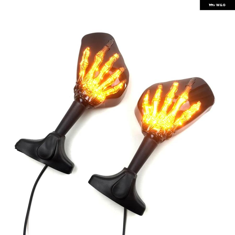 並行輸入品 LED 一体型サイドミラー オートバイ ウインカーミラー バイクミラー ウインカー オートバイの画像