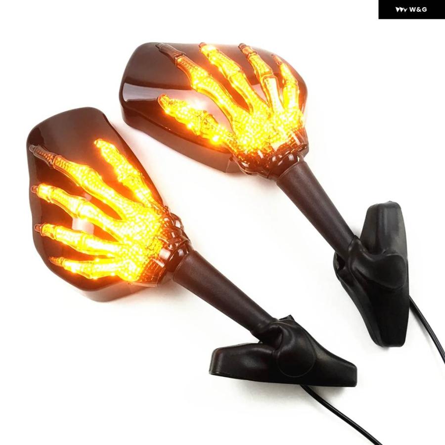 並行輸入品 LED 一体型サイドミラー オートバイ ウインカーミラー バイクミラー ウインカー オートバイの画像