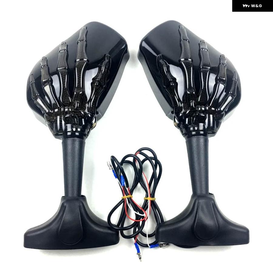 並行輸入品 LED 一体型サイドミラー オートバイ ウインカーミラー バイクミラー ウインカー オートバイの画像