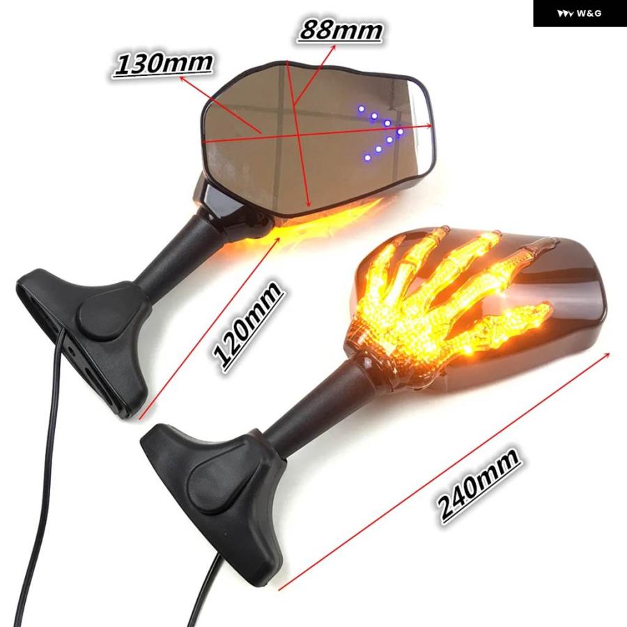 並行輸入品 LED 一体型サイドミラー オートバイ ウインカーミラー バイクミラー ウインカー オートバイの画像