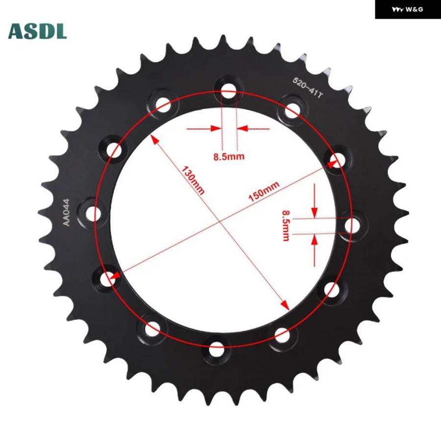 ブランド登録なし - 並行輸入品 520 チェーン店 自動自転車 向こう正面13T 後ろ側41T 鎖歯車 ホンダ NX250 NX 250 1988 - 91 92 1993 自動自転車 部