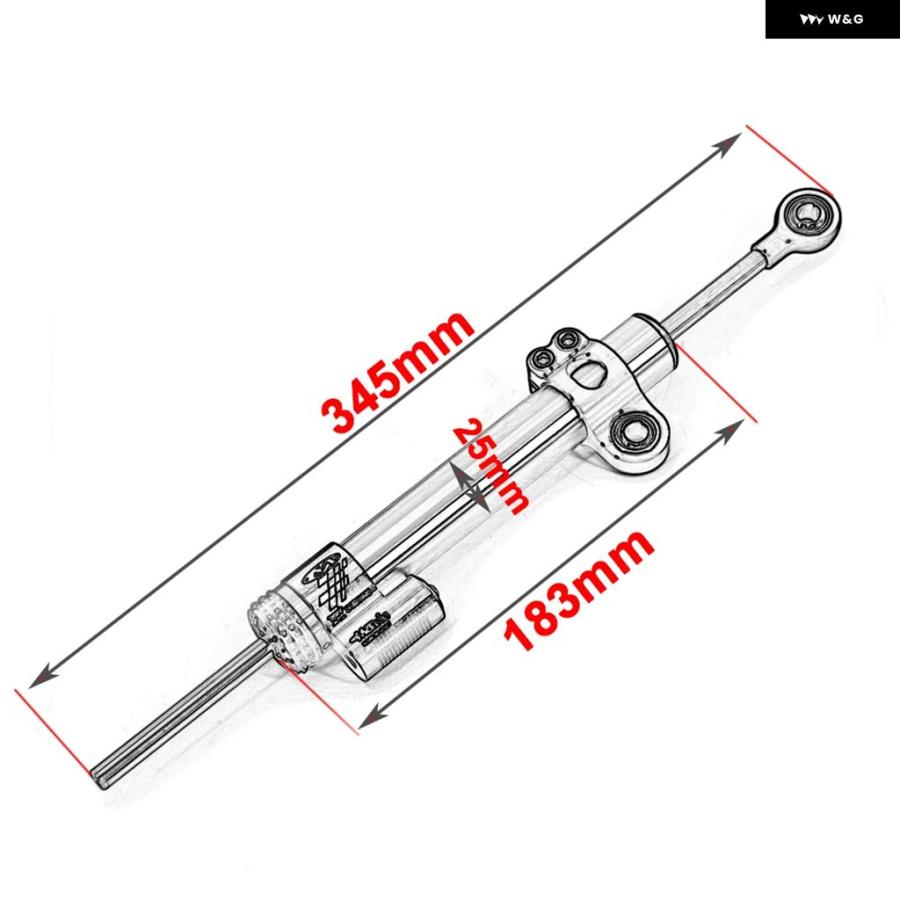 並行輸入品 345MM 255MM オートバイ ステアリング ダンパー スタビライザー ヤマハ MT10 MT-07 MT09 ZX6R CBR650R CB1000R_4