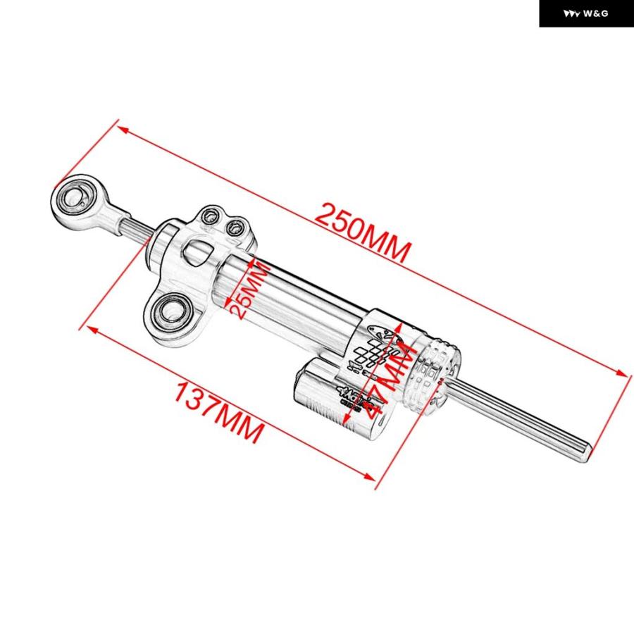 並行輸入品 345MM 255MM オートバイ ステアリング ダンパー スタビライザー ヤマハ MT10 MT-07 MT09 ZX6R CBR650R CB1000R_5