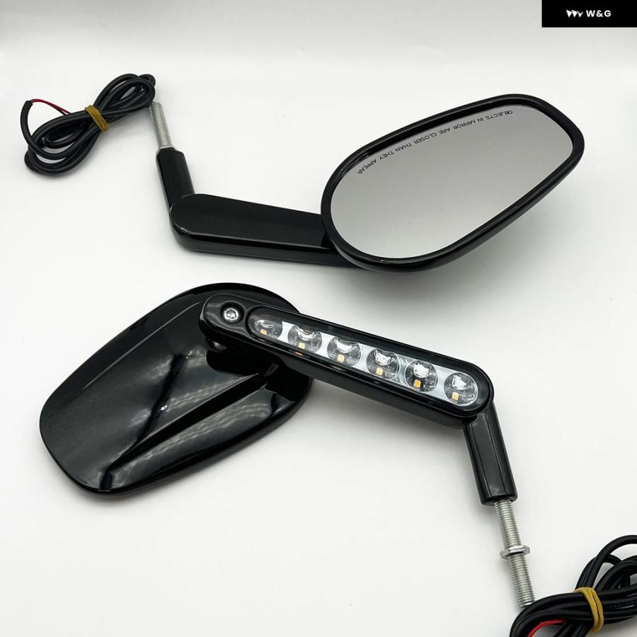 並行輸入品 オートバイ バックミラー LEDフロントウィンカー / ハーレー ツーリング ロードキング クラシック V-ロッド VRSCF ス_4