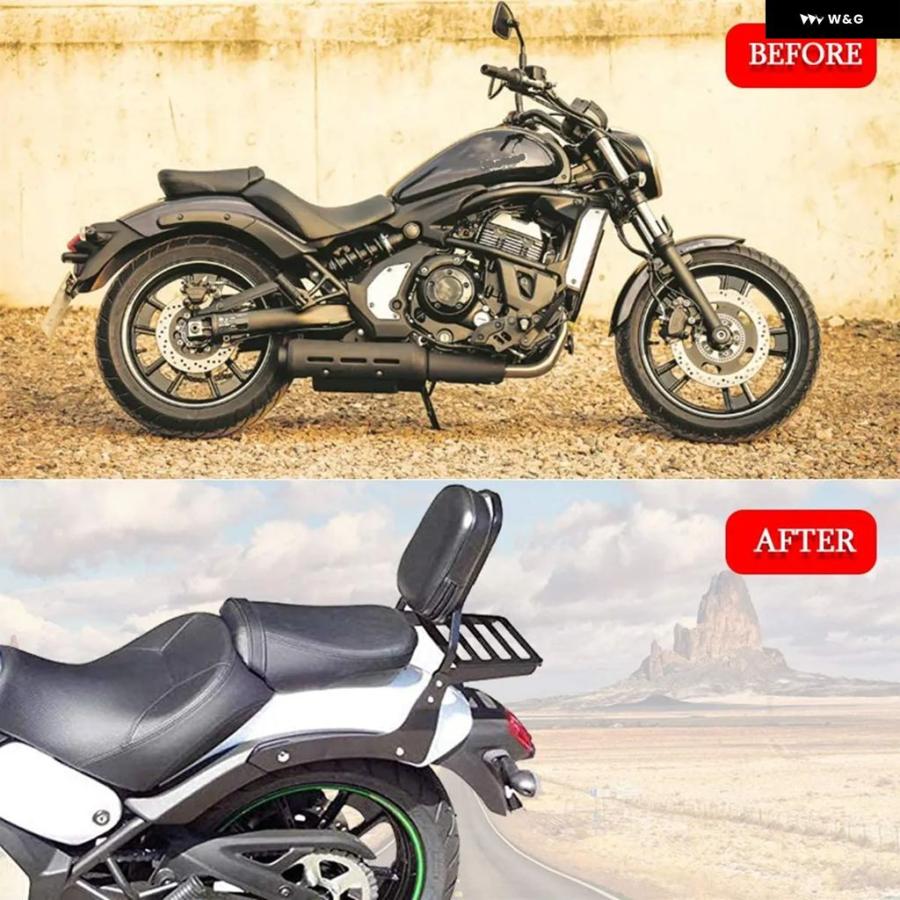 並行輸入品 カワサキ バルカンS 650 VN650 EN650 2015-2022用 パッセンジャー シーシーバー バックレスト クッション パッド バ_3
