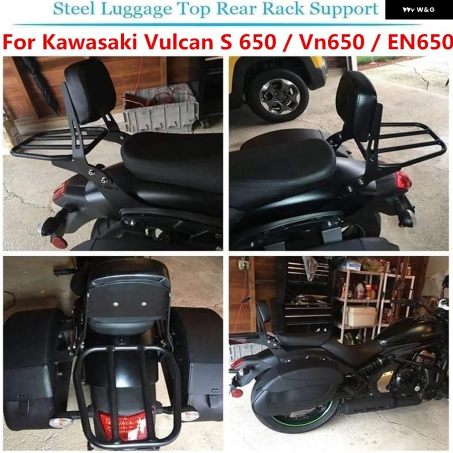 並行輸入品 カワサキ バルカンS 650 VN650 EN650 2015-2022用 パッセンジャー シーシーバー バックレスト クッション パッド バ_4