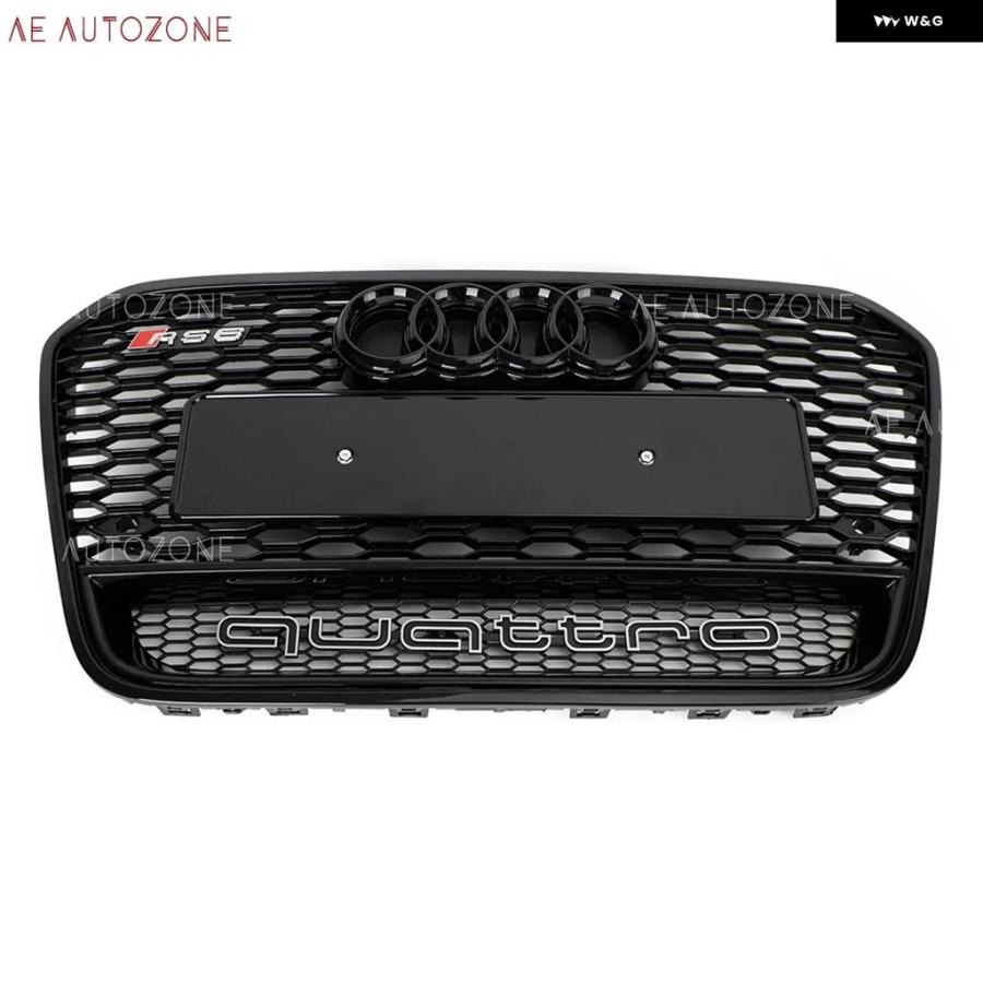 並行輸入品 RS6 スタイル グロッシーハニカムフロントアッパー グリル