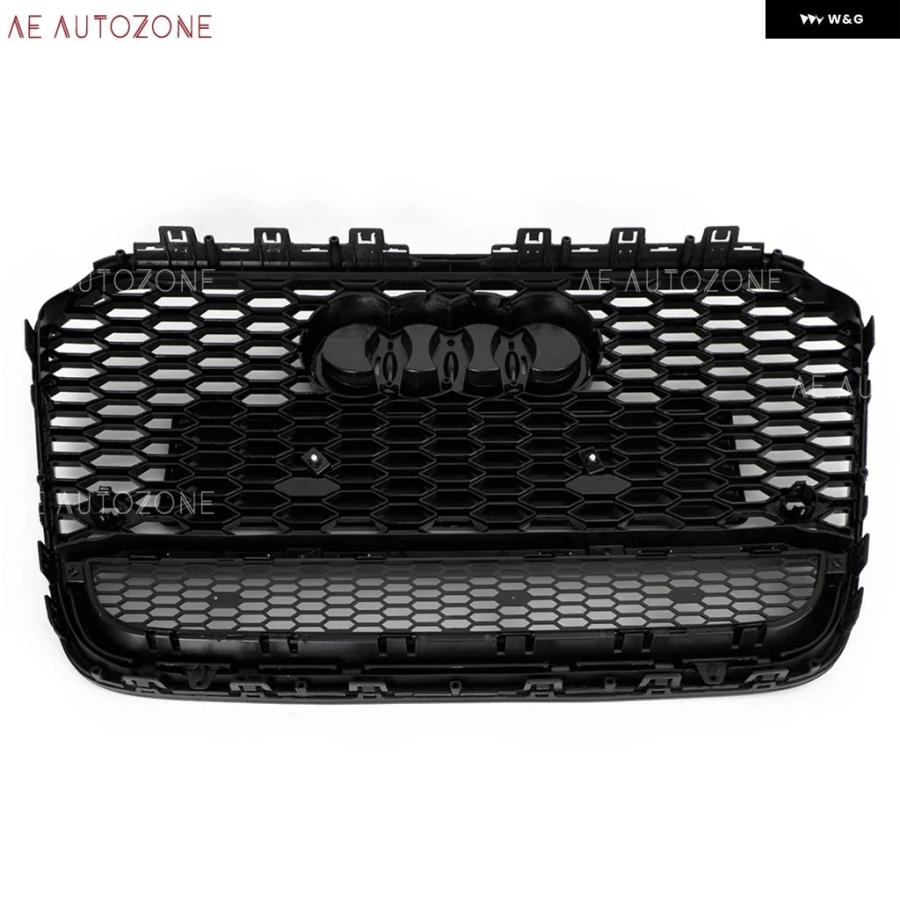 並行輸入品 RS6 スタイル グロッシーハニカムフロントアッパー グリル