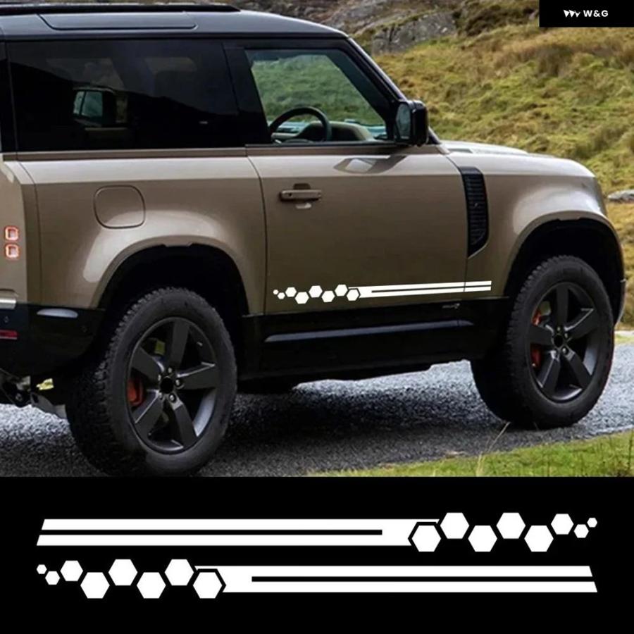 並行輸入品 2枚組カー ステッカー 4X4 オフロードストライプ サイド 