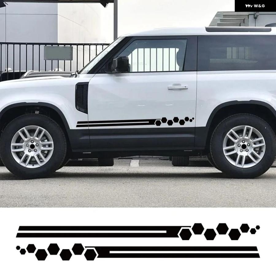並行輸入品 2枚組カー ステッカー 4X4 オフロードストライプ サイド 