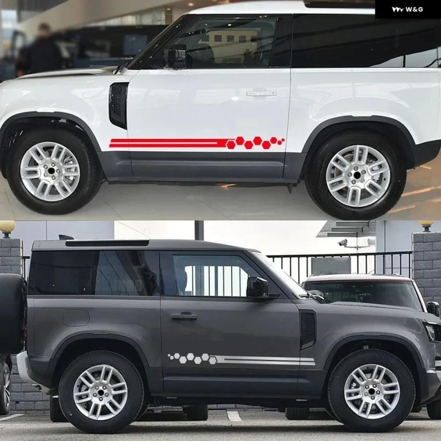 並行輸入品 2枚組カー ステッカー 4X4 オフロードストライプ サイド 