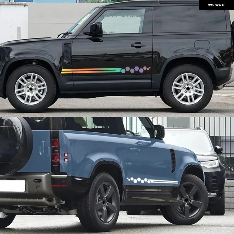 並行輸入品 2枚組カー ステッカー 4X4 オフロードストライプ サイド 