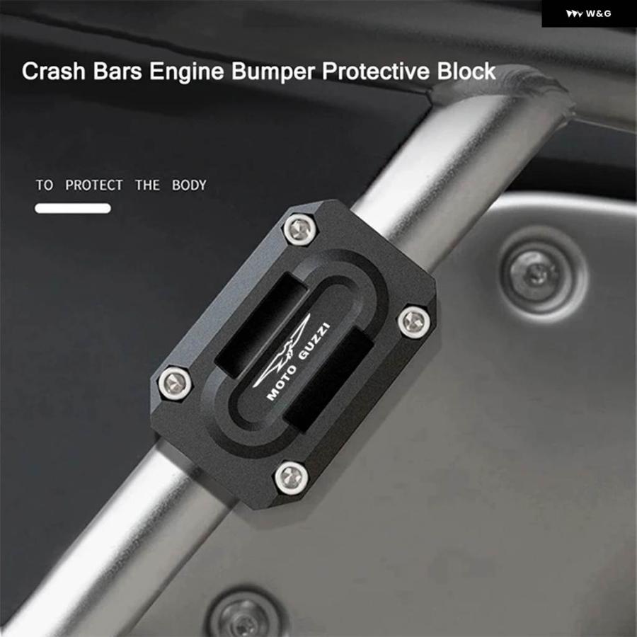 per Moto Guzzi V85TT V9 per Roamer/per Bobber/V85 TT/V7 Stone/Special Moto Blocco Rivestimento Paraurti Protezione del Motore Paraurti per Moto (Color : Nero