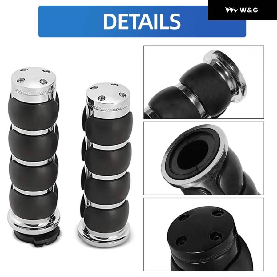 並行輸入品 オートバイ バイク ハンド グリップ 7/8インチ 22MM クルーザー チョッパー ハーレー ダビッドソン スズキ カワサキ ヤマハ ホンダ モトアクセの画像