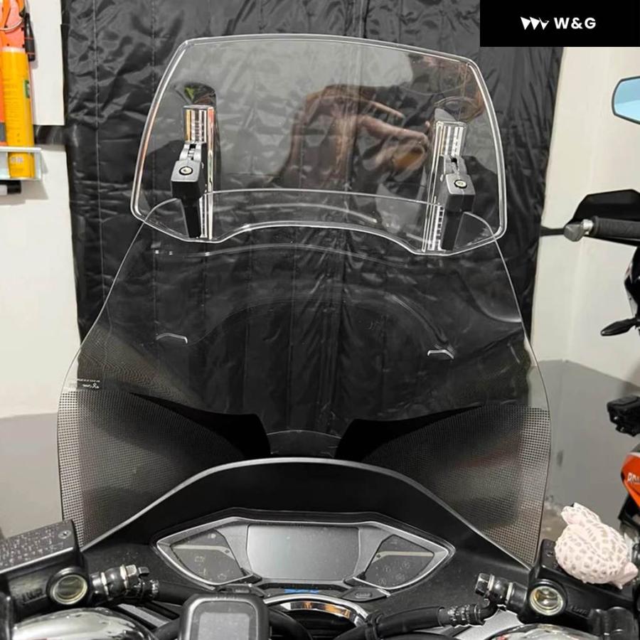 並行輸入品 PAN AMERICA 1250 RA1250 RA1250S 2021-2022 ウィンドスクリーン オートバイ バイク ウィンドシールド エクステンション 調整可能 スポイ | ブランド登録なし | 09
