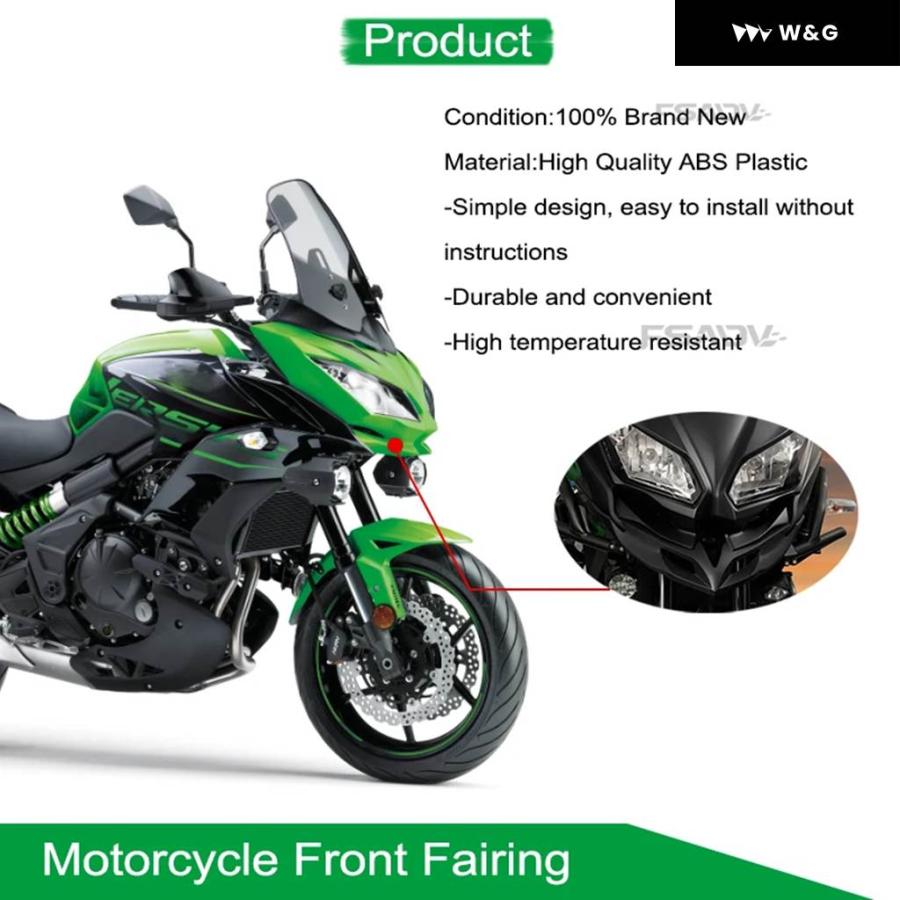 並行輸入品 VERSYS650 フロントホイールフェンダー ビークノーズカバー ビークノーズコーンエクステンションカバー カワサキ VERSYS 650 KLE650 LE650E 20の画像