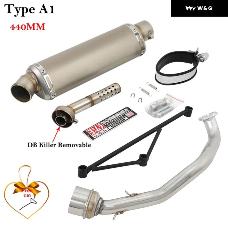 並行輸入品 フル システム ヤマハ GY6-125 GY6-150 GY6 125CC 150CC オートバイ バイク 排気 エスケープ マフラー フロントミドルリンク パイプ 付き DBキ_11