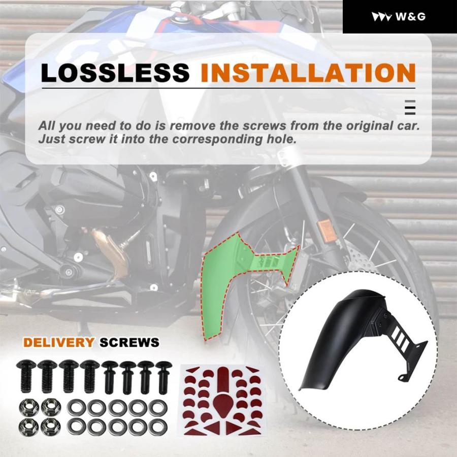 並行輸入品 GS1300 オートバイ バイク フェンダーエクステンダー BMW R1300GS 2023 2024 フロントホイール マッドガード 拡張カバー 防滴エクステンション_4