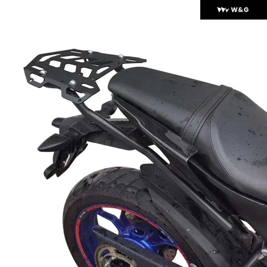 並行輸入品 ブラック オートバイ バイク リア キャリア キャリア カーゴシェルフ トップケース ホルダー ブラケット ヤマハ Mの画像