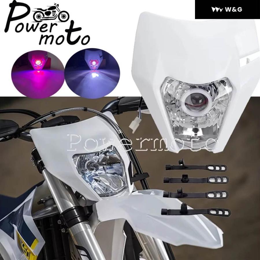 並行輸入品 LED ヘッドライト ハイ/ロービーム ヘッドライト エンジェルアイ DRL ヘッドランプ 付き EXC SX SXFの画像