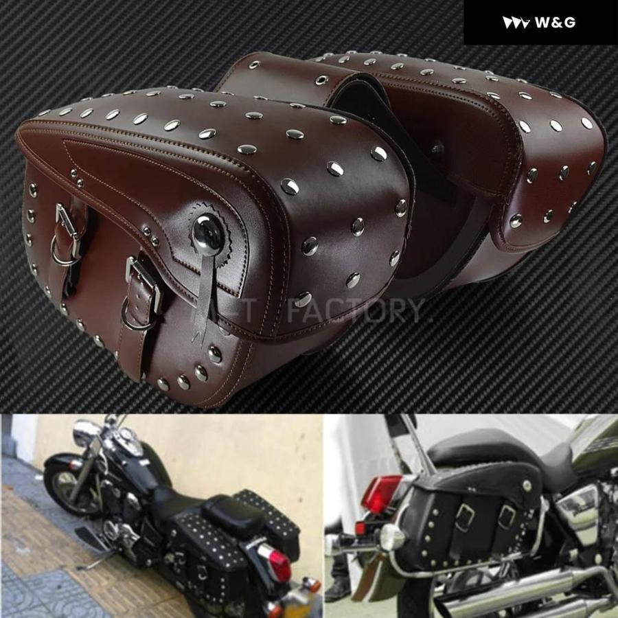 並行輸入品 オートバイ バイク キャリア サドルバッグ ツールテールサイドバッグ 防水 レザー ハーレー ツーリング ダイナ スポ_5