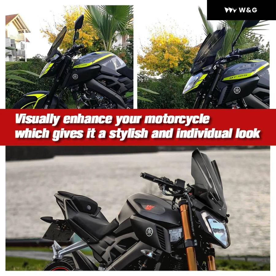 並行輸入品 ヤマハ アクセサリー MT-125 MT125 2015-19 ウィンドスクリーン ウィンドデフレクター PARABR_5