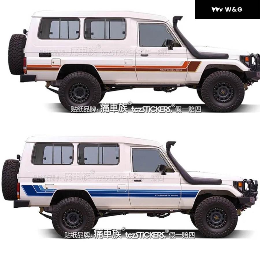 車用 ステッカー ボディーカスタム おしゃれ オフロード レトロ デカール アクセサリー トヨタ ランドクルーザー LC75 の商品画像