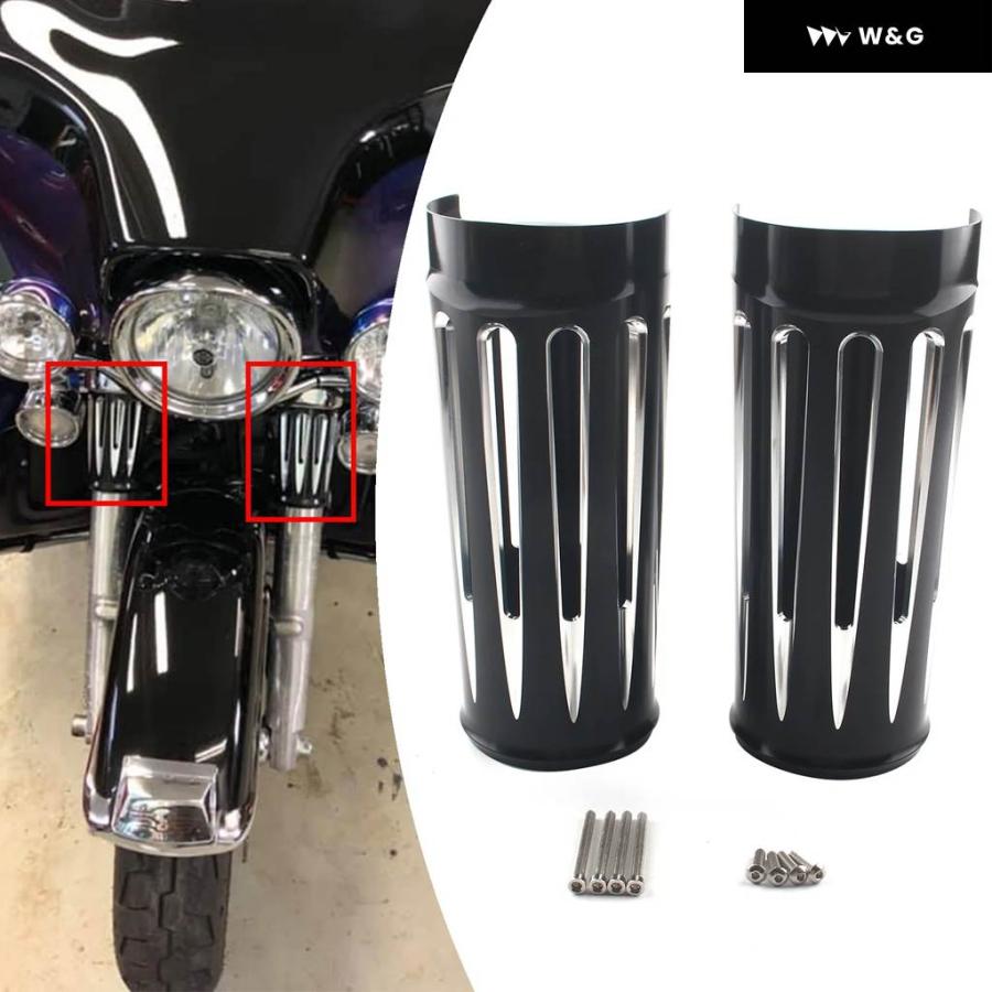 並行輸入品 2インチ 延長 フォーク ブーツ スライダー カバー オートバイ バイク ブラック CNCアルミカット フォーク ブー_5