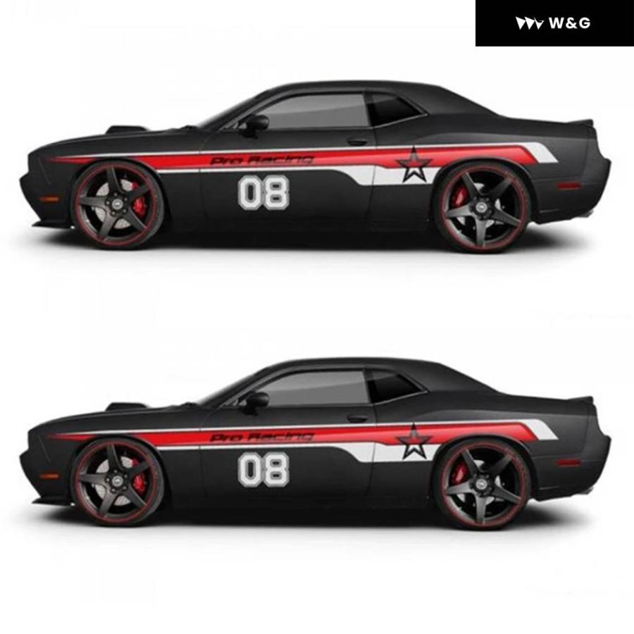 車用 ステッカー ボディ 外装 装飾 デカール ビニール プルフラワーストライプフィルム ダッジ チャレンジャー SRT 2017 の商品画像
