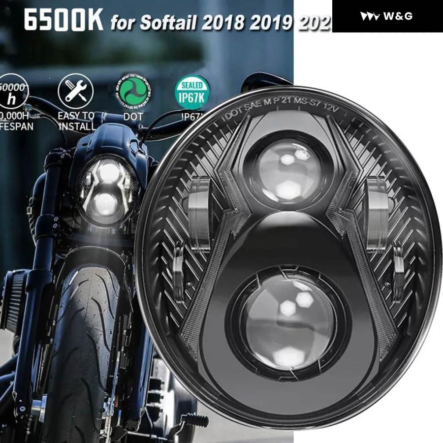 並行輸入品 DOT CE承認LED ヘッドライト ポジションライト 付き SOFTAIL 2018 2019 2020 BREAKの画像
